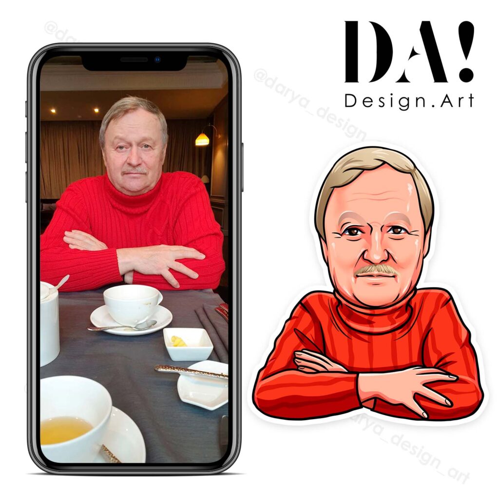 Личные портретные стикеры по фото на заказ