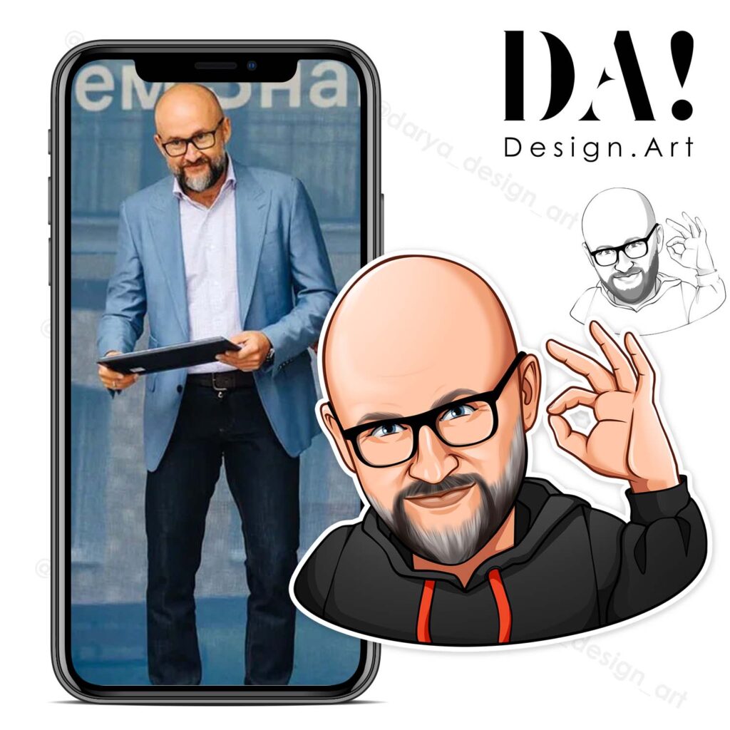 Личные портретные стикеры по фото на заказ