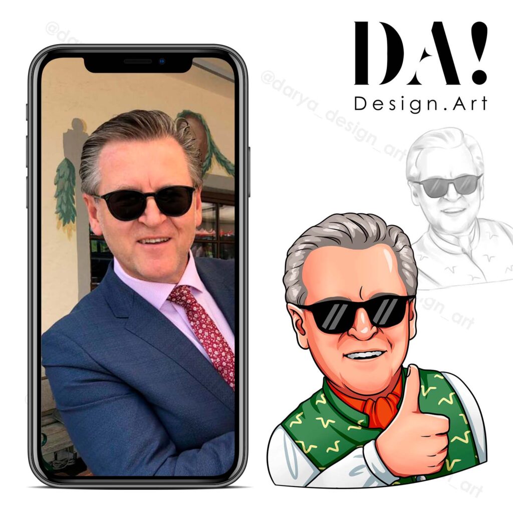 Личные портретные стикеры по фото на заказ