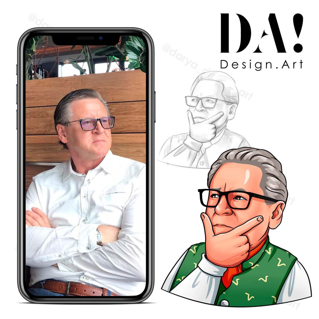 Личные портретные стикеры по фото на заказ