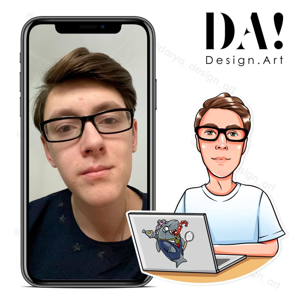 Личные портретные стикеры по фото на заказ