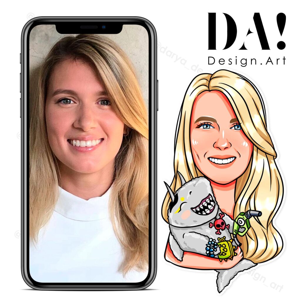 Личные портретные стикеры по фото на заказ
