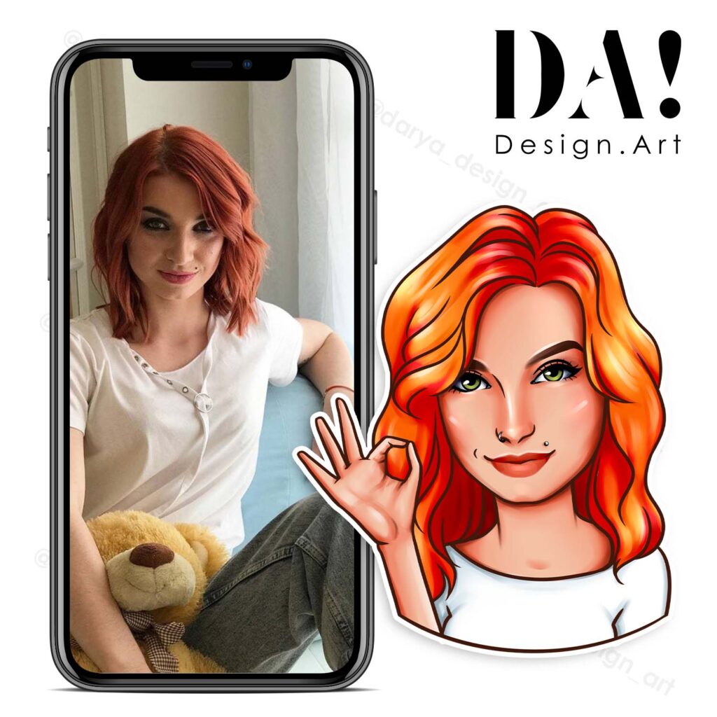 Личные портретные стикеры по фото на заказ