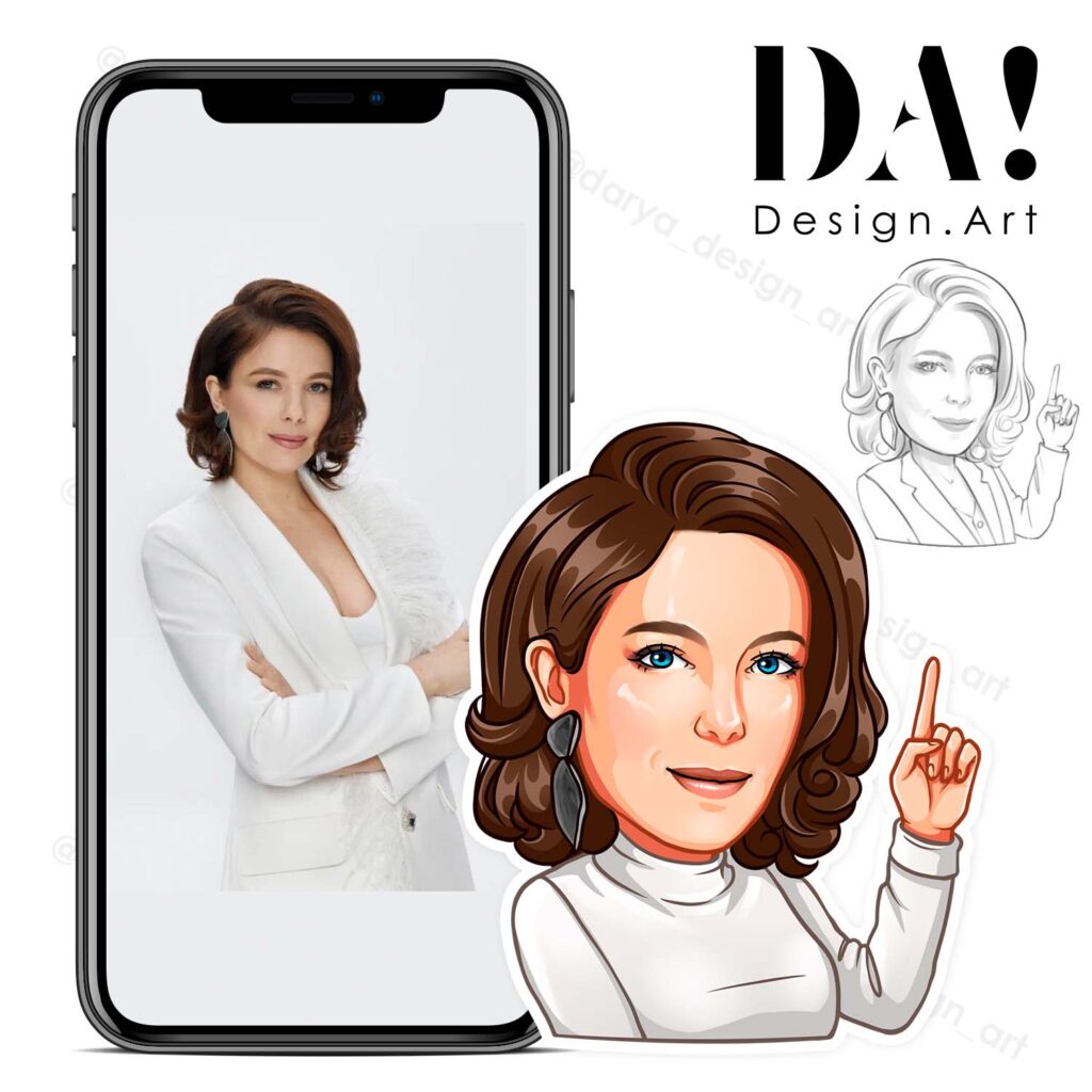 Личные портретные стикеры по фото на заказ