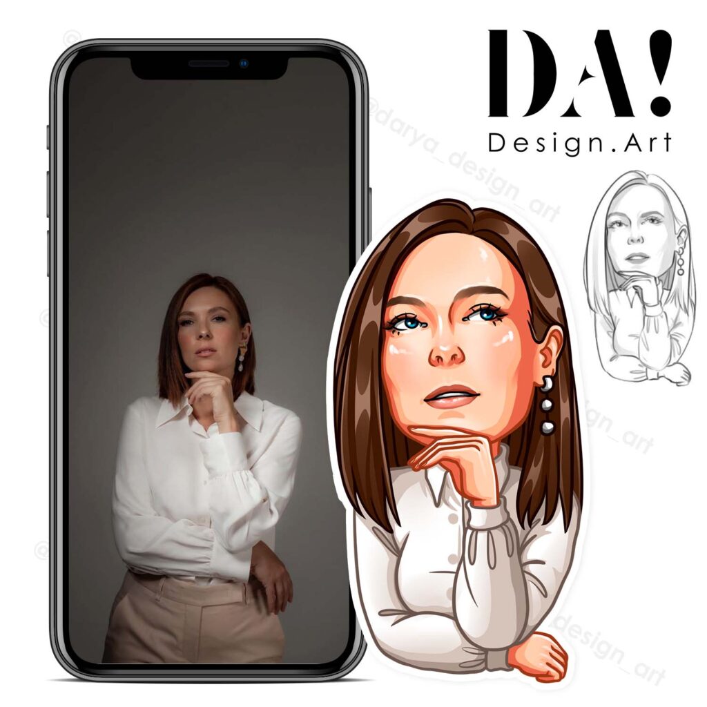 Личные портретные стикеры по фото на заказ