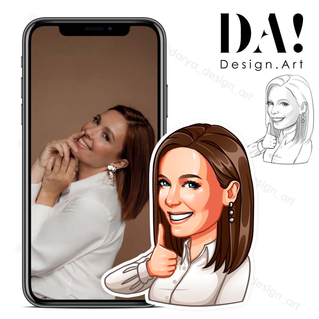 Личные портретные стикеры по фото на заказ