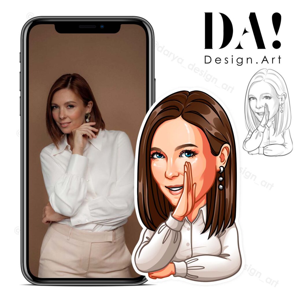 Личные портретные стикеры по фото на заказ