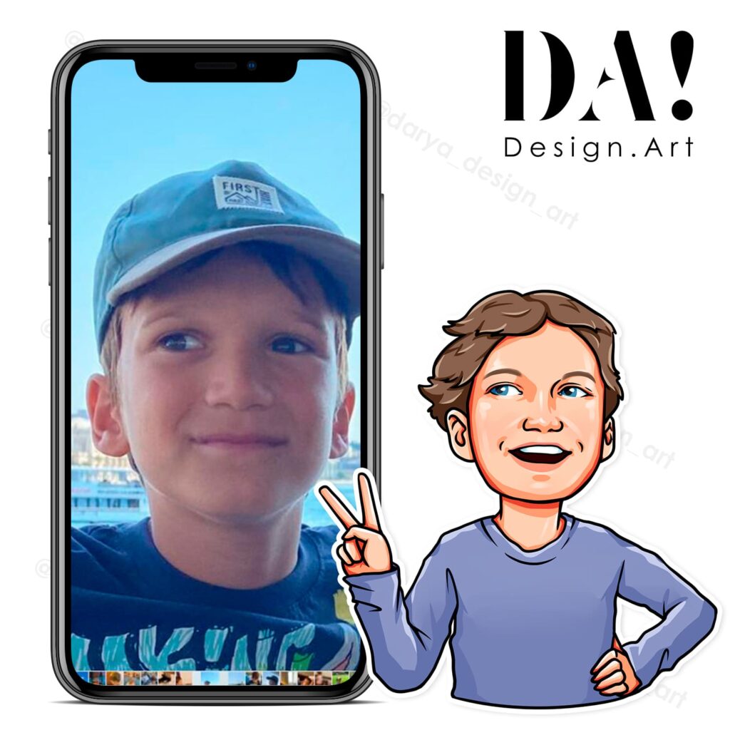 Личные портретные стикеры по фото на заказ