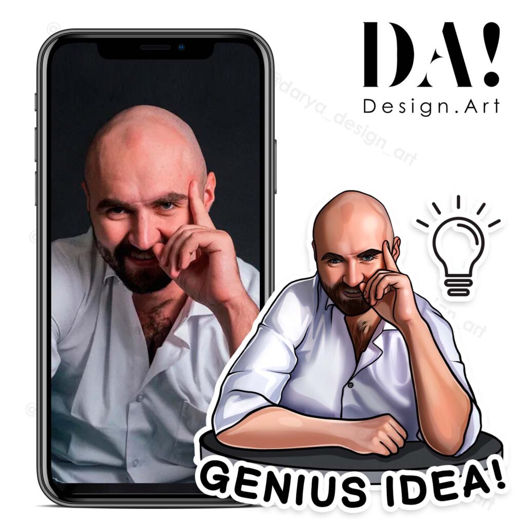 Персональные портретные стикеры по фото