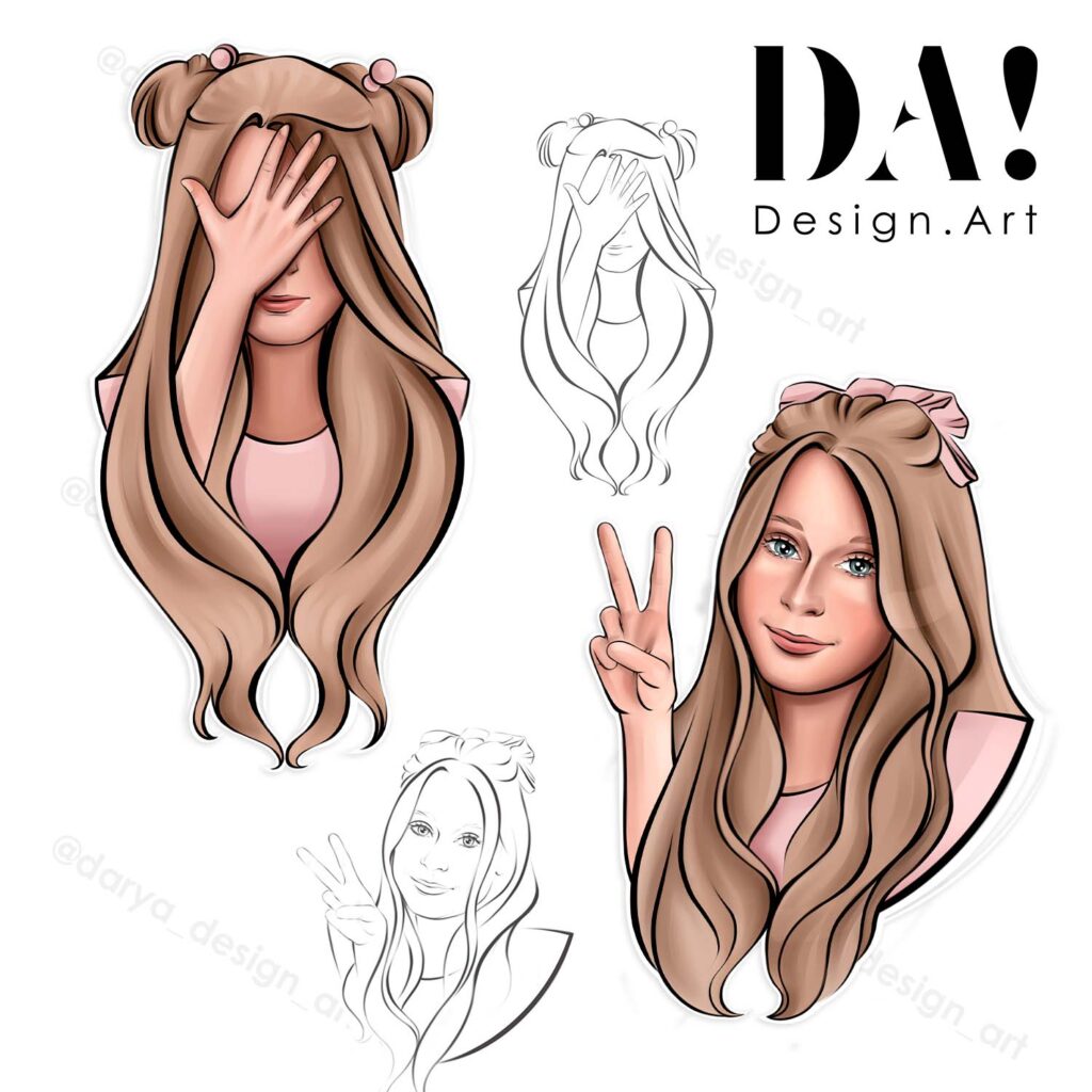 Персональные портретные стикеры по фото