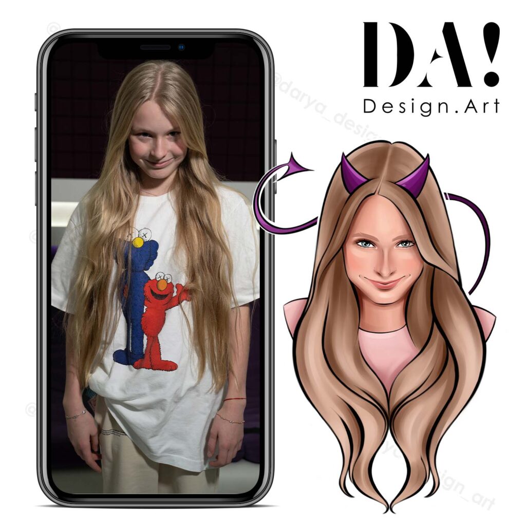 Персональные портретные стикеры по фото