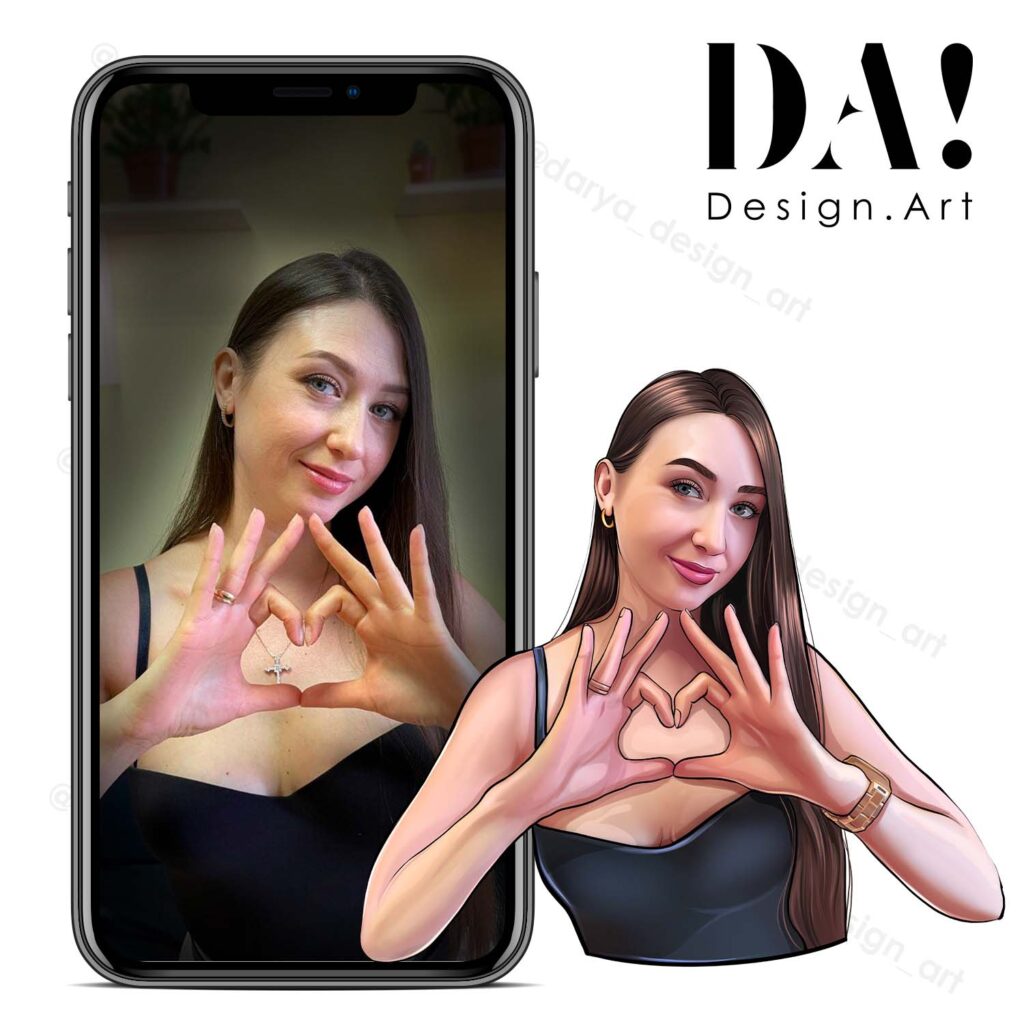 Персональные портретные стикеры по фото