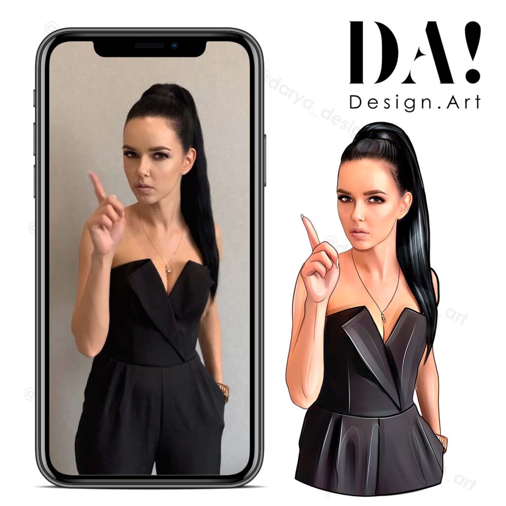 Персональные портретные стикеры по фото