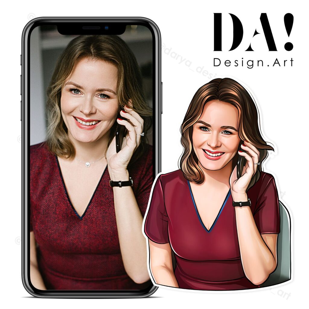 Персональные портретные стикеры по фото