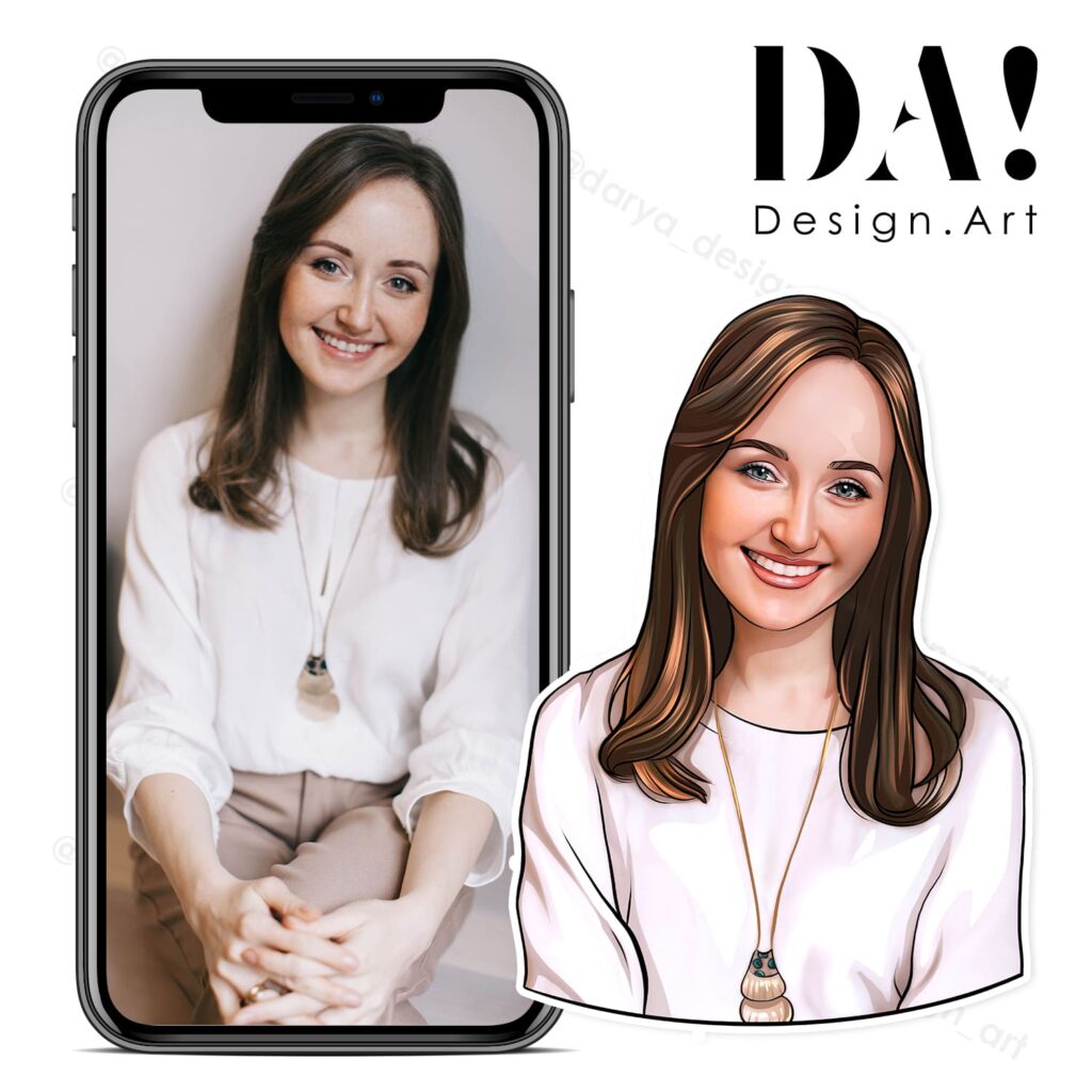 Персональные портретные стикеры по фото