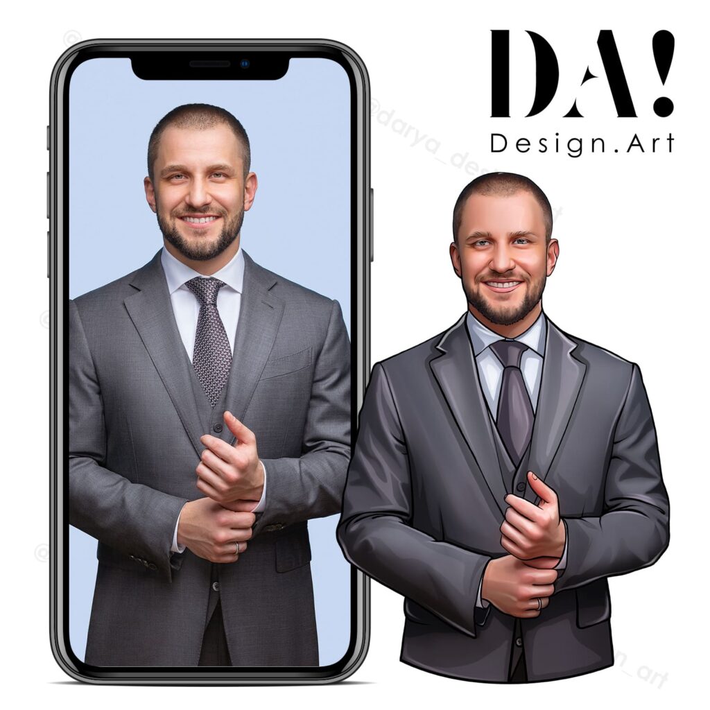 Персональные портретные стикеры по фото