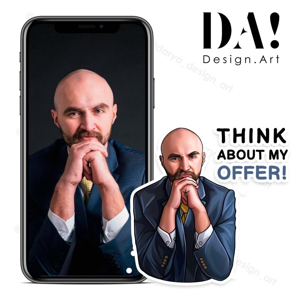 Персональные портретные стикеры по фото